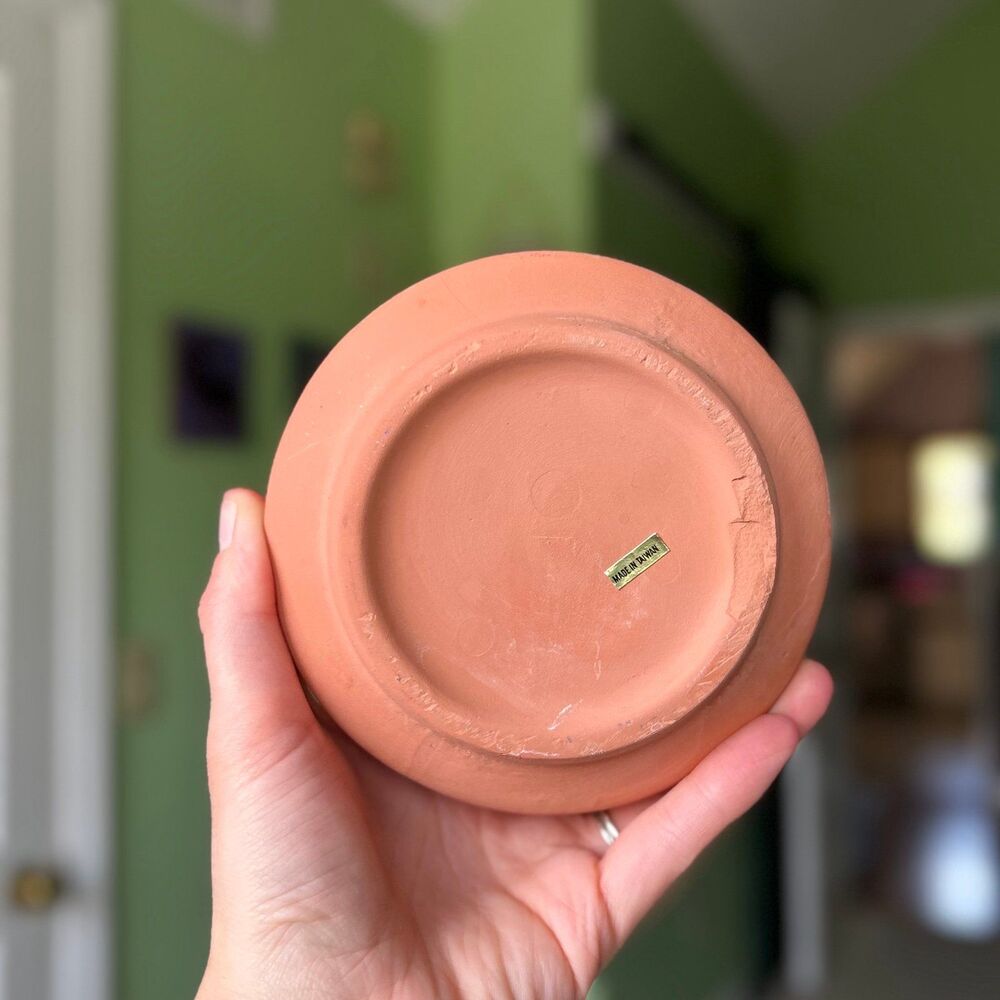 Clay Orange Pottery Farmhouse Kitchen Utensils Holder Cottagecore Accent - Picture 7 of 9